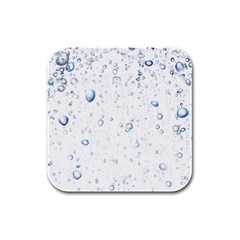 Blue Oxygen-bubbles-in-the-water Rubber Square Coaster (4 Pack) by Sarkoni