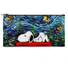 Dog Cartoon Vincent Van Gogh s Starry Night Parody Pencil Case by Sarkoni