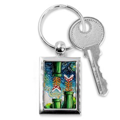 Game Starry Night Doctor Who Van Gogh Parody Key Chain (rectangle) by Sarkoni