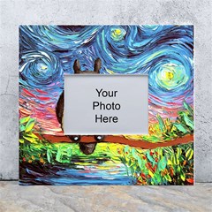 Cartoon Starry Night Art Van Gogh Parody White Wall Photo Frame 5  X 7  by Sarkoni