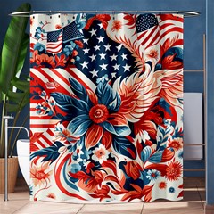 America Pattern Shower Curtain 60  X 72  (medium)  by Valentinaart