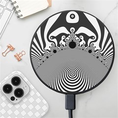 Pattern Illusion Fractal Mandelbrot Wireless Fast Charger(black) by Bangk1t