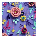 3d Flowers Pattern Flora Background Banner and Sign 3  x 3  Front