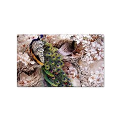 Japanese Painting Flower Peacock Sticker (rectangular) by Bedest