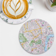 London City Map Uv Print Round Tile Coaster by Bedest