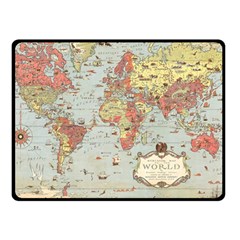 Vintage Old Antique World Map Two Sides Fleece Blanket (small) by Bedest