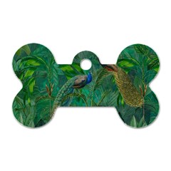 Peacock Paradise Jungle Dog Tag Bone (one Side) by Bedest