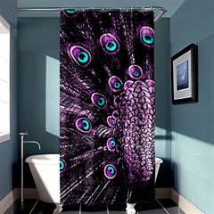 Purple Peacock Shower Curtain 36  X 72  (stall)  by Bedest