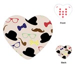 Moustache-hat-bowler-bowler-hat Playing Cards Single Design (Heart) Front