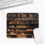 Books On Bookshelf Assorted Color Book Lot In Bookcase Library Small Mousepad Front