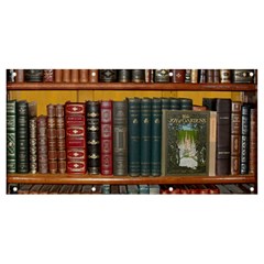 Books-library-bookshelf-bookshop Banner And Sign 8  X 4  by Ravend