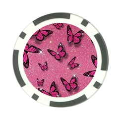 Pink Glitter Butterfly Poker Chip Card Guard by Ndabl3x