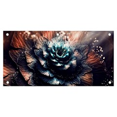 Blue And Brown Flower 3d Abstract Fractal Banner And Sign 6  X 3  by Bedest