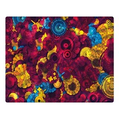 Psychedelic Digital Art Colorful Flower Abstract Multi Colored Two Sides Premium Plush Fleece Blanket (large) by Bedest