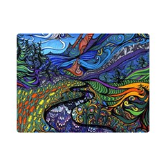 Multicolored Abstract Painting Artwork Psychedelic Colorful Premium Plush Fleece Blanket (mini) by Bedest