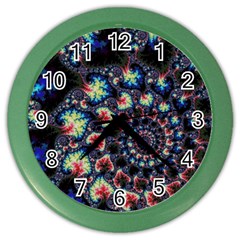 Psychedelic Colorful Abstract Trippy Fractal Color Wall Clock by Bedest