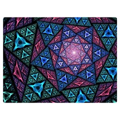 Purple Psychedelic Art Pattern Mosaic Design Fractal Art Premium Plush Fleece Blanket (extra Small) by Bedest