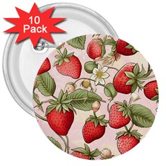 Strawberry Fruit 3  Buttons (10 Pack)  by Bedest