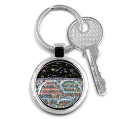 Abstract Painting Space Cartoon Key Chain (round) by Grandong