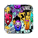 Cartoon Graffiti, Art, Black, Colorful, Wallpaper Square Metal Box (Black) Front