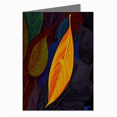 Leaves, Colorful, Desenho, Falling, Greeting Cards (pkg Of 8) by nateshop