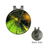 Machine Technology Circuit Electronic Computer Technics Detail Psychedelic Abstract Pattern Hat Clips with Golf Markers Front