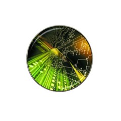 Machine Technology Circuit Electronic Computer Technics Detail Psychedelic Abstract Pattern Hat Clip Ball Marker (4 Pack) by Sarkoni