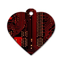 Technology Computer Circuit Dog Tag Heart (two Sides) by Sarkoni