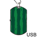 Green Seamless Watermelon Skin Pattern Dog Tag USB Flash (Two Sides) Front