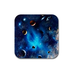 3d Universe Space Star Planet Rubber Square Coaster (4 Pack) by Grandong