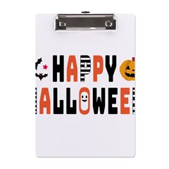 Happy Halloween Slot Text Orange A5 Acrylic Clipboard by Sarkoni