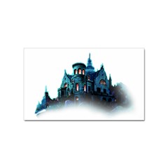 Blue Castle Halloween Horror Haunted House Sticker (rectangular) by Sarkoni