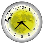 Happy Halloween Wall Clock (Silver) Front