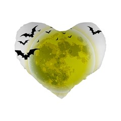 Happy Halloween Standard 16  Premium Heart Shape Cushions by Sarkoni