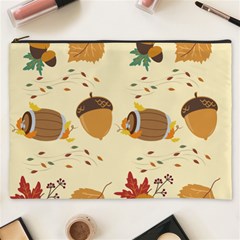 Leaves Foliage Acorns Barrel Cosmetic Bag (xxxl) by Ndabl3x