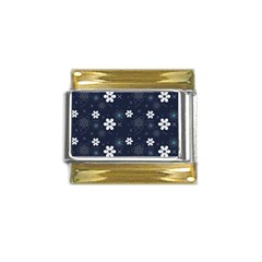 Flower Pattern Texture Gold Trim Italian Charm (9mm) by Grandong