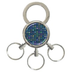 Procedural Generation Digital Art Pattern 3-ring Key Chain by Grandong