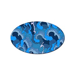 Blue Moving Texture Abstract Texture Sticker (oval) by Grandong