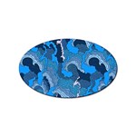 Blue Moving Texture Abstract Texture Sticker (Oval) Front