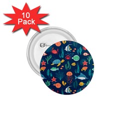 Fish Sea Animals Pattern 1 75  Buttons (10 Pack) by Ndabl3x