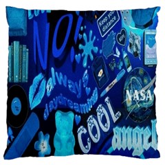 Really Cool Blue, Unique Blue Large Premium Plush Fleece Cushion Case (one Side) by nateshop