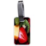 Fruits, Food, Green, Red, Strawberry, Yellow Luggage Tag (two sides) Back