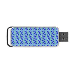 Skyblue Floral Portable Usb Flash (one Side) by Sparkle