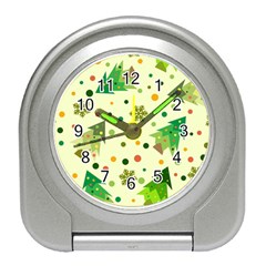 Geometric Christmas Pattern Travel Alarm Clock by Grandong