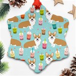 Welsh Corgis Dog Boba Tea Bubble Tea Cute Kawaii Ornament (Snowflake) Front