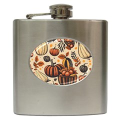 Thanksgiving Pattern Hip Flask (6 Oz) by Valentinaart