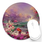 Abstract Flowers  Round Mousepad Front