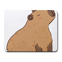 Capybara T- Shirt Cute Capybara Illustration With A Bird Friend T- Shirt Yoga Reflexion Pose T- Shirtyoga Reflexion Pose T- Shirt Small Mousepad by hizuto