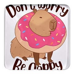 Capybara T- Shirt Cute Gentlemen Capybara T- Shirt Yoga Reflexion Pose T- Shirtyoga Reflexion Pose T- Shirt Square Glass Fridge Magnet (4 Pack) by hizuto