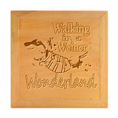 Weiner T- Shirt Walking In A Weiner Wonderland T- Shirt (1) Wood Photo Frame Cube by ZUXUMI